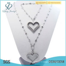 Femmes de mode de haute qualité Bracelet en cristal Crystal Silver en acier inoxydable 316L en acier inoxydable 316L et ensemble à bijoux en forme de collier